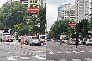 Un hombre salió a correr desnudo por la Avenida Del Libertador