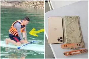 Recuperó el celular que perdió en el fondo de un lago y todavía funciona