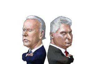 Los presidentes Joe Biden, de EE.UU., y Miguel Díaz Canel, de Cuba