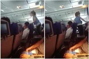 Un pasajero registró la actitud descontrolada de una niña durante un vuelo comercial