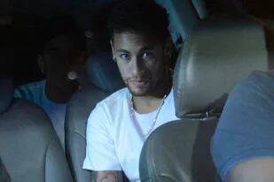 Neymar al llegar a Belo Horizonte