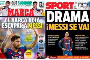 Messi, en las tapas de los diarios españoles; una salida que asombra al mundo