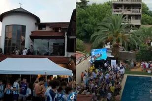 La casa que fue de Maradona se convirtió en el lugar de encuentro para el partido del seleccionado contra Polonia (Captura video)