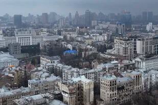 Vista de la capital de Ucrania, Kiev, el 24 de febrero de 2022