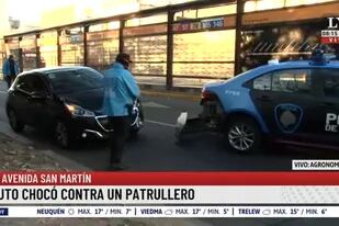 Agronomía: chocó a un patrullero en la avenida San Martín