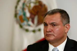 Fotografía de archivo del secretario de Seguridad Pública de México, Genaro García Luna, en conferencia de prensa