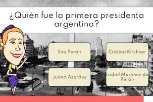 "Quiénes fueron ellas", conducido por Eva Perón, uno de los juegos financiados por el Gobierno