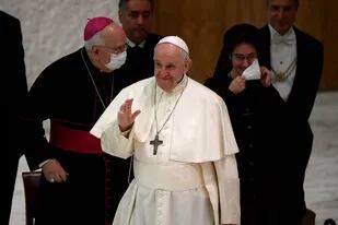 El Papa, hoy, durante la audiencia navideña con los empleados del Vaticano
