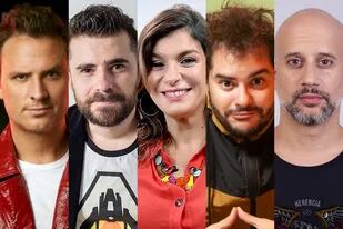 Los humoristas Ezequiel Campa, Fernando Sanjiao, Dalia Gutmann, Homero Pettinato y Martín Pugliese