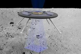 Los ingenieros aeroespaciales del MIT están probando un concepto para un rover flotante que levita aprovechando la carga natural de la luna. Esta ilustración muestra una imagen conceptual del rover