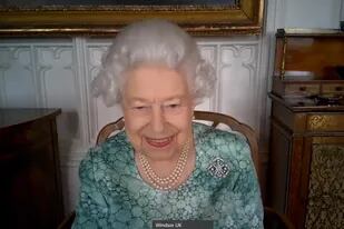 La reina Isabel, durante el encuentro virtual sobre la Semana de la Ciencia británica