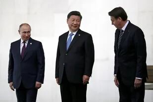 Putin, Xi y Bolsonaro, ayer, en Brasilia