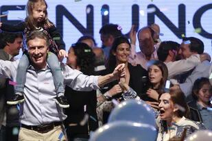 Macri en pleno festejo durante la noche de las elecciones del 25 de octubre pasado