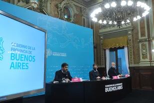 Conferencia de prensa del gobernador Axel Kicillof, el ministro de Salud, Daniel Gollan y el jefe de Gabinete, Carlos Bianco