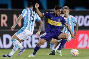 Eduardo Salvio, en el partido de ida entre Racing y Boca por la Copa Libertadores