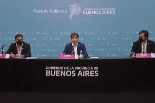 Conferencia de prensa de Axel Kicillof por la nuevas medidas para la provincia de Buenos Aires, el viernes pasado.