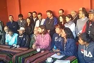 Grabois en conferencia de prensa ayer en Bolivia