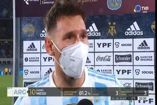La emoción de Messi en medio de la entrevista televisiva