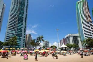 La playa de la ciudad de Recife, en Pernambuco, Brasil.
