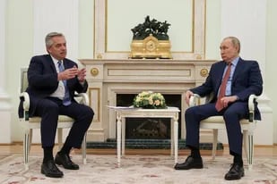 Alberto Fernández, en su reciente reunión con Vladimir Putin en el Kremlin