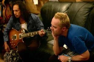 Kirk Hammett y Lars Ulrich en una de las difíciles sesiones de la banda