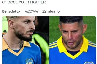 Los memes tras el Boca Racing hicieron mucho foco en la pelea entre Benedetto y Zambrano