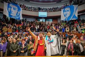 Grabois hizo un acto en la UBA con Evo Morales y citó al “comandante Chávez”