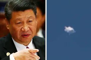 El presidente chino Xi Jing-pin junto al presunto globo espía derribado por Estados Unidos