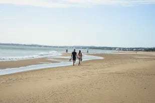Playa Mansa, en Punta del Este, el lugar donde una mujer encontró los restos de una mano humana este jueves