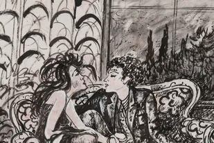 Detalle de una obra de la Serie Erótica de Antonio Berni (1970) que se exhibe en galería Vasari hasta el 3 de junio