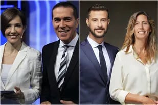 Cristina Pérez y Rodolfo Barili en Telefé Noticias y Diego Leuco y Luciana Geuna en Telenoche, compiten en un horario con alto encendido