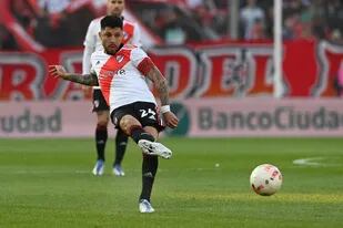Enzo Pérez es uno de los baluartes del mediocampo de River; el futbolista de 37 años busca ganar su segunda Libertadores