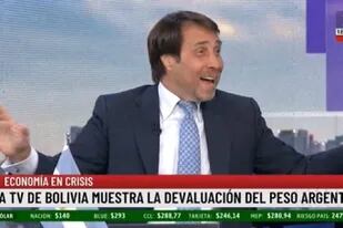 Eduardo Feinmann no pudo evitar reirse ante un comentario que realizaron en la televisión boliviana sobre la situación del peso argentino