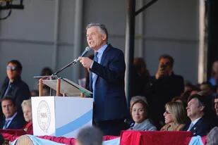 El presidente, Mauricio Macri, en el acto de apertura de la feria anual en La Rural
