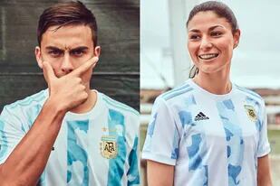 Paulo Dybala y Vanesa Santana también formaron parte de la campaña de la nueva camiseta de la selección argentina (Prensa adidas)