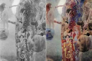 El resultado del trabajo del algoritmo sobre el cuadro "Medicina", de Gustav Klimt