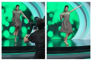 Juana Viale bailó en el comienzo de su último programa y un camarógrafo se sumó