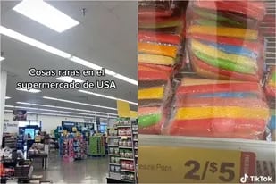 La tiktoker mostró en un video los productos más raros que encontró en el supermercado de Estados Unidos