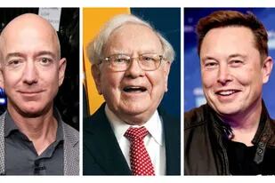 Jeff Bezos, Warren Buffet y Elon Musk son algunos de los hombres más millonarios del mundo
