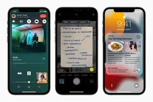 08/06/2021 Imagen de dispositivos iPhone con nuevas características de FaceTime, texto en vivo y notificaciones rediseñadas en iOS 15 POLITICA APPLE