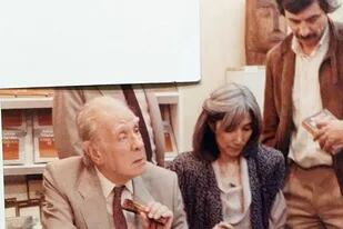 Alberto Díaz con Jorge Luis Borges y María Kodama