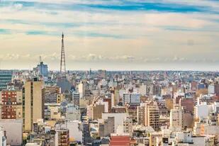 Vista aérea de la ciudad de Montevideo, Uruguay
