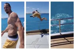 El salto extremo de Zlatan Ibrahimovic al mar