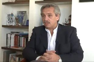Al presidente Alberto Fernández durante una entrevista en 2015