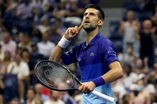 Novak Djokovic y un gesto que parece dedicado al público; el serbio dio otro paso en busca del título