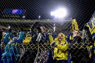 Los fanáticos de Boca durante el empate 1-1 por la Copa Libertadores ante Corinthians, en la Bombonera.