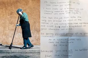 Una mujer trabajó más de tres décadas como personal de limpieza en un banco y, antes de renunciar, le dejó una contundente nota a su jefe.