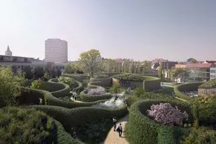 El nuevo museo tiene un enorme parque con un laberinto verde