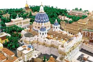 Detalle del Vaticano edificado con bloques por el arquitecto estadounidense Rocco Buttliere