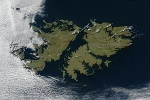 Imagen satelital de las islas Malvinas